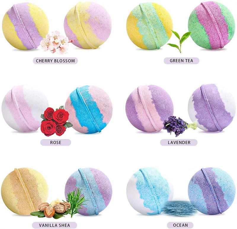 🛁 Bombe de Bain Florale 60g – Hydratante & Relaxante