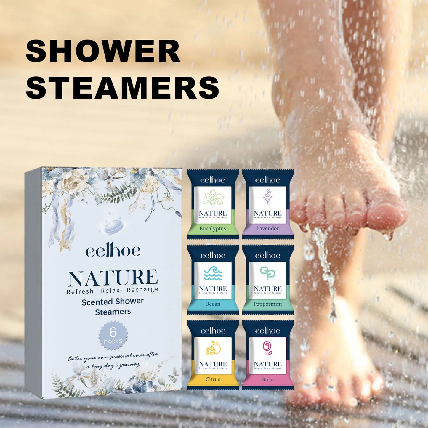 🌬️ Galet de Douche Aromathérapie – Lot de 6 pièces