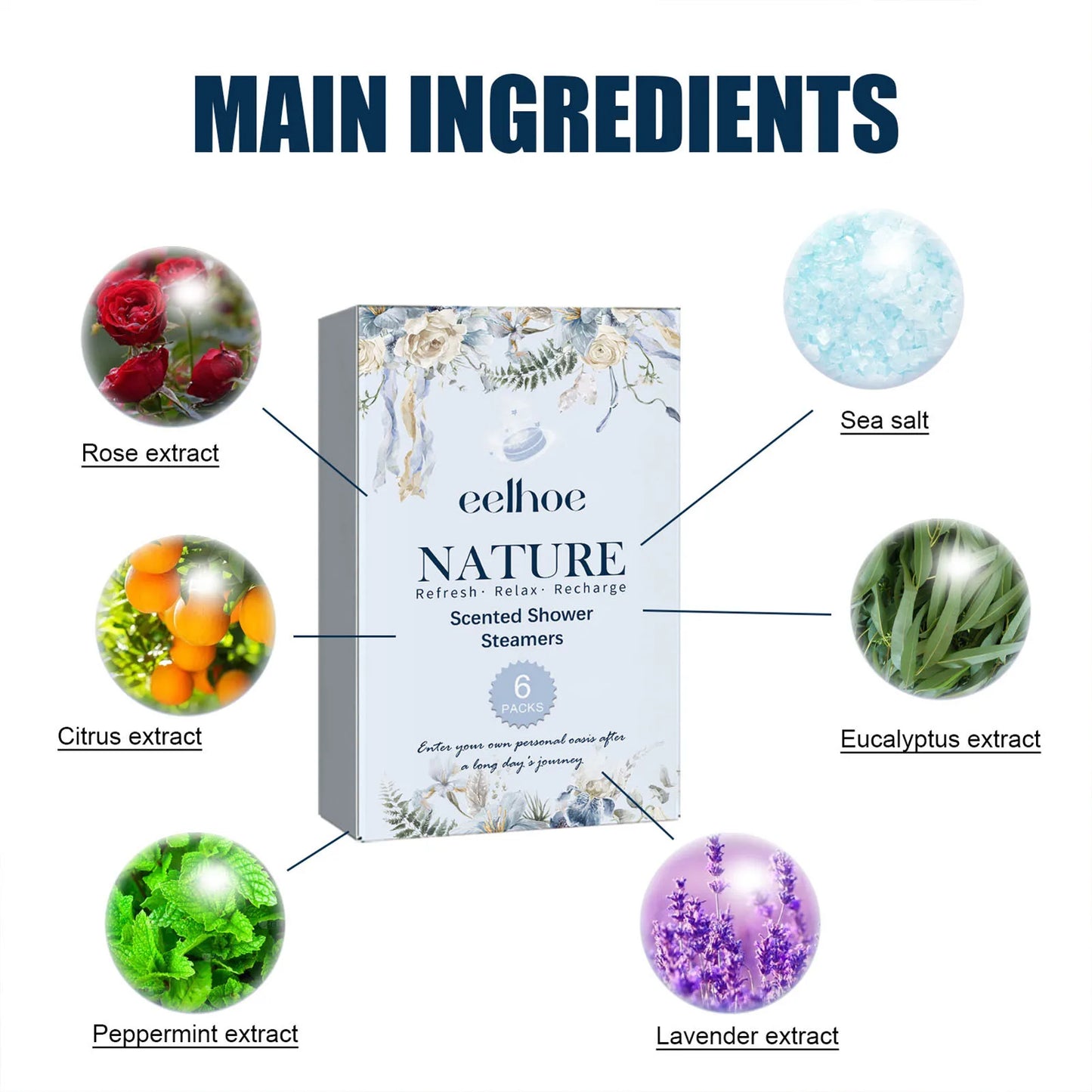 🌬️ Galet de Douche Aromathérapie – Lot de 6 pièces